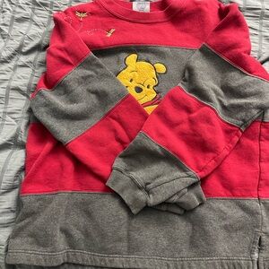 Disney Women's Sweatshirt with Pooh in Red and Gray